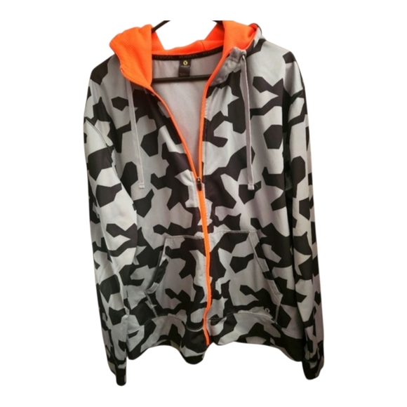 Xersion Other - XERSION GRAY BLACK AND ORANGE CAMO FULL ZIP HOODIE-SIZE XL- UNISEX